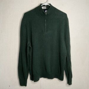 NWOT John Lewis & Partners 100% Cashmere 1/4Zip High Neck Sweater Men Size 2XL
